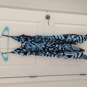 Xhiliration Blue Tie Dye Dress